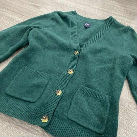 Gap Cashsoft green cardigan M Tall - Picture 2 of 8